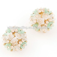 Jinhua hot sale cheap price retro crystal fashion jewelry floral shell earring